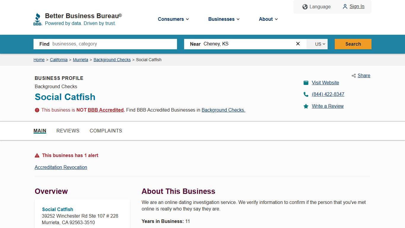 Social Catfish BBB Business Profile Better Business Bureau