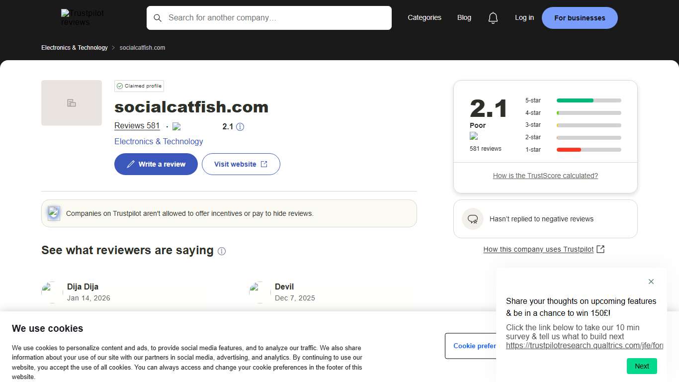 socialcatfish.com Reviews Read Customer Service Reviews of socialcatfish.com 6 of 29